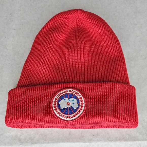 Canada Goose Arctic Disc Red Toque Beanie O/S T/U - Picture 1 of 10